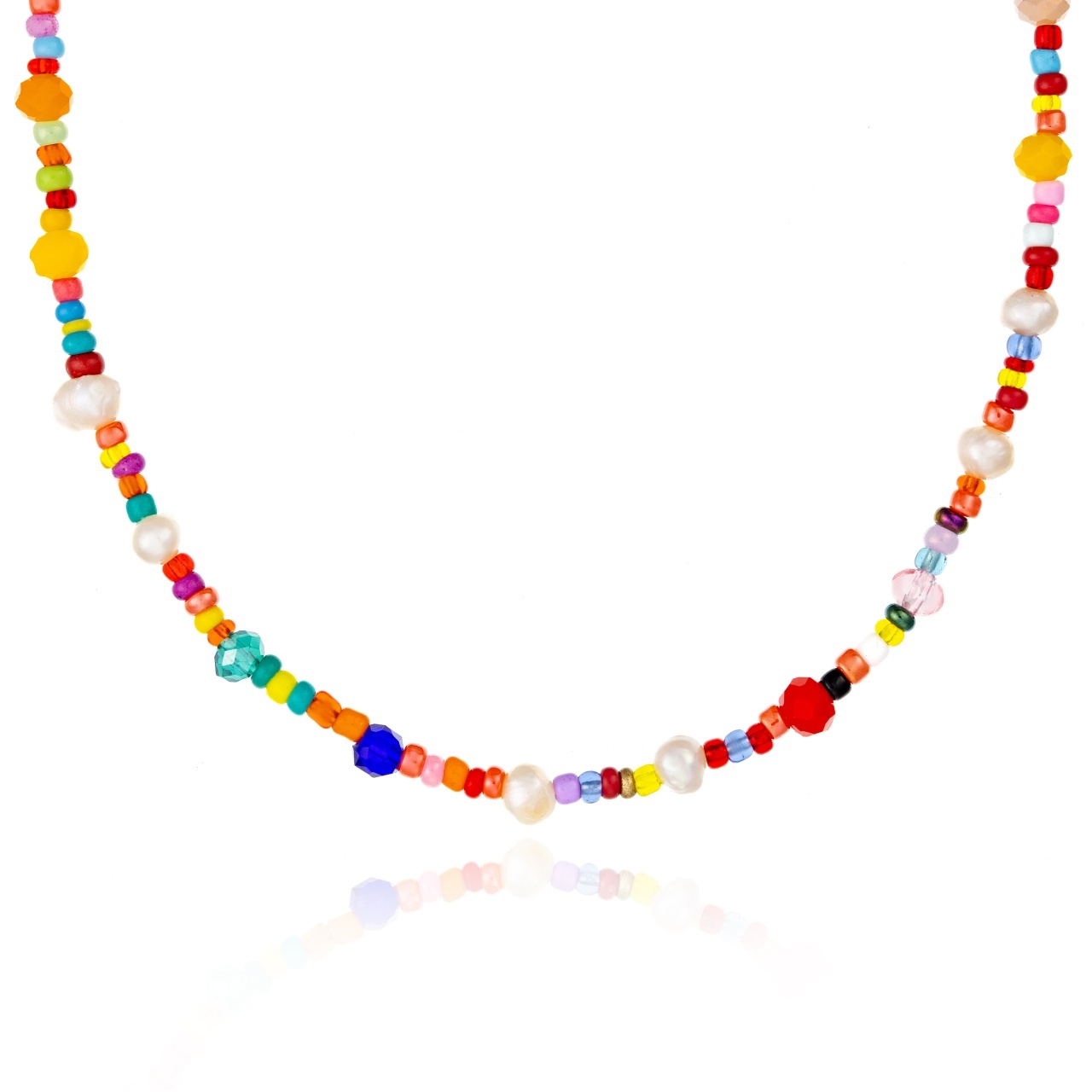 Colier Summer Mix, cu perle de cultura si mix de cristale