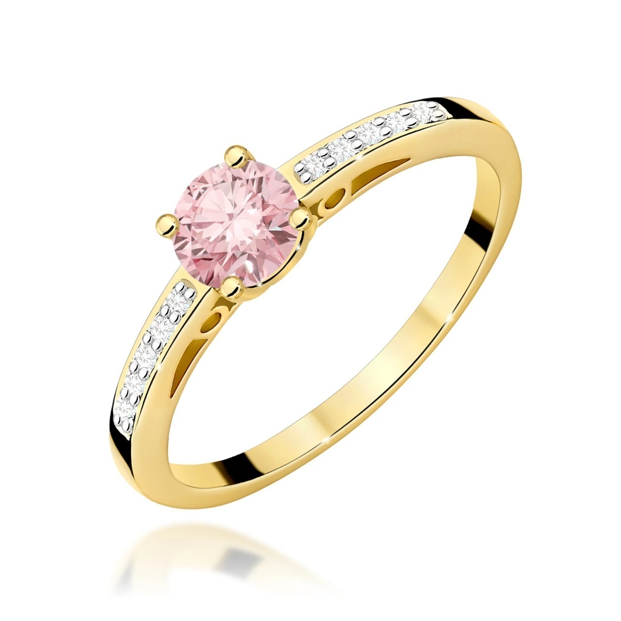 Inel Aur 14K cu Diamante Roz de Laborator 0.55 ct