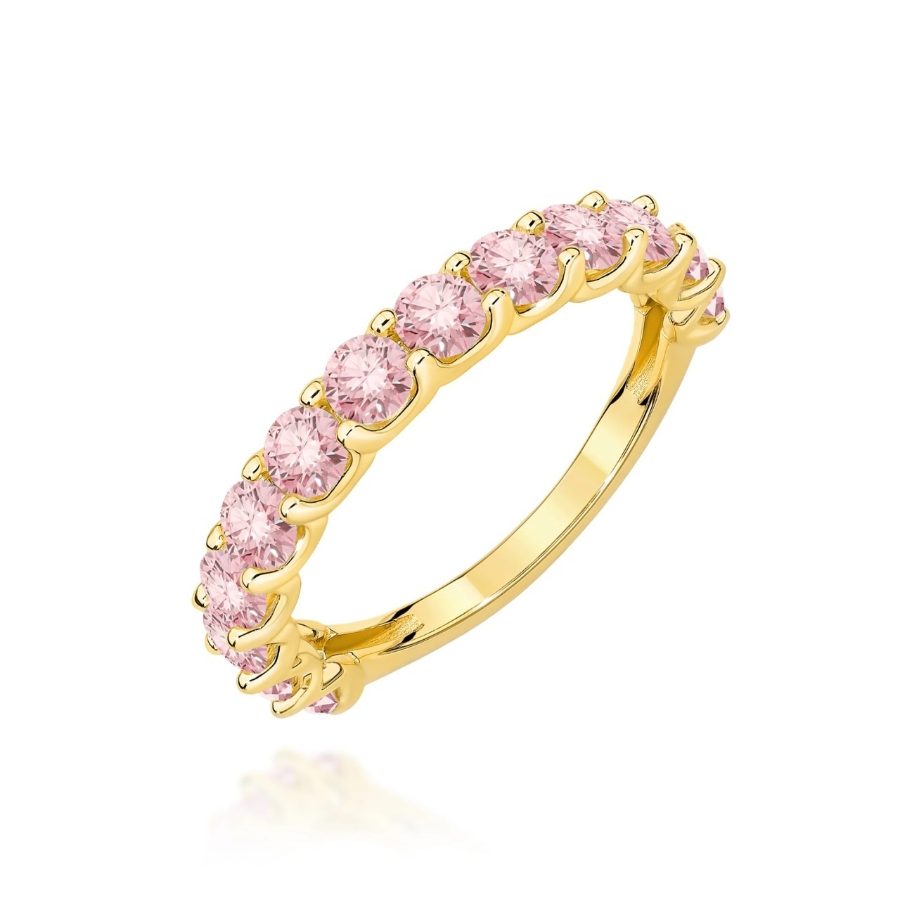 Inel Aur 14K cu Diamante Roz de Laborator 1.30 ct