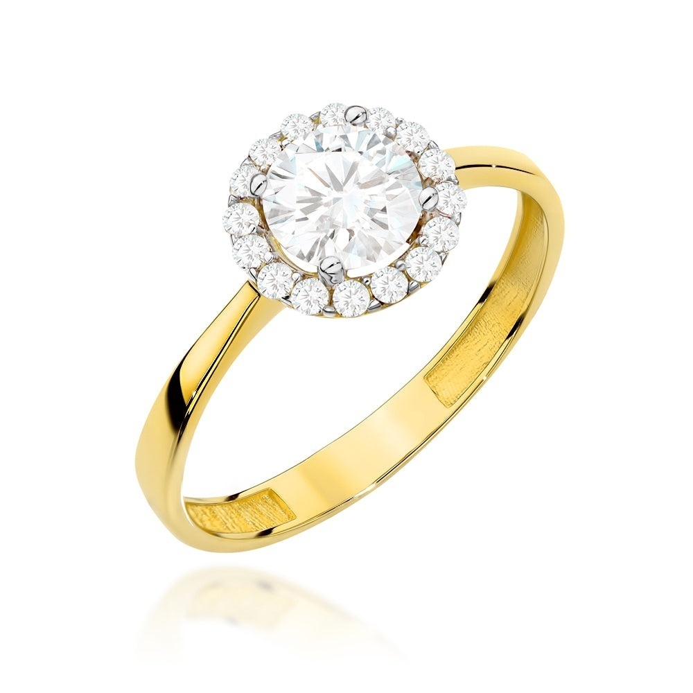 Inel Aur 14K cu Zirconiu Central și Design Delicat