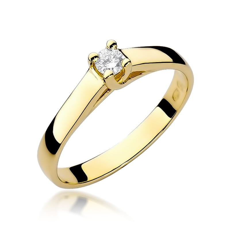 Inel Aur 9K cu Diamant Natural 0.10 ct