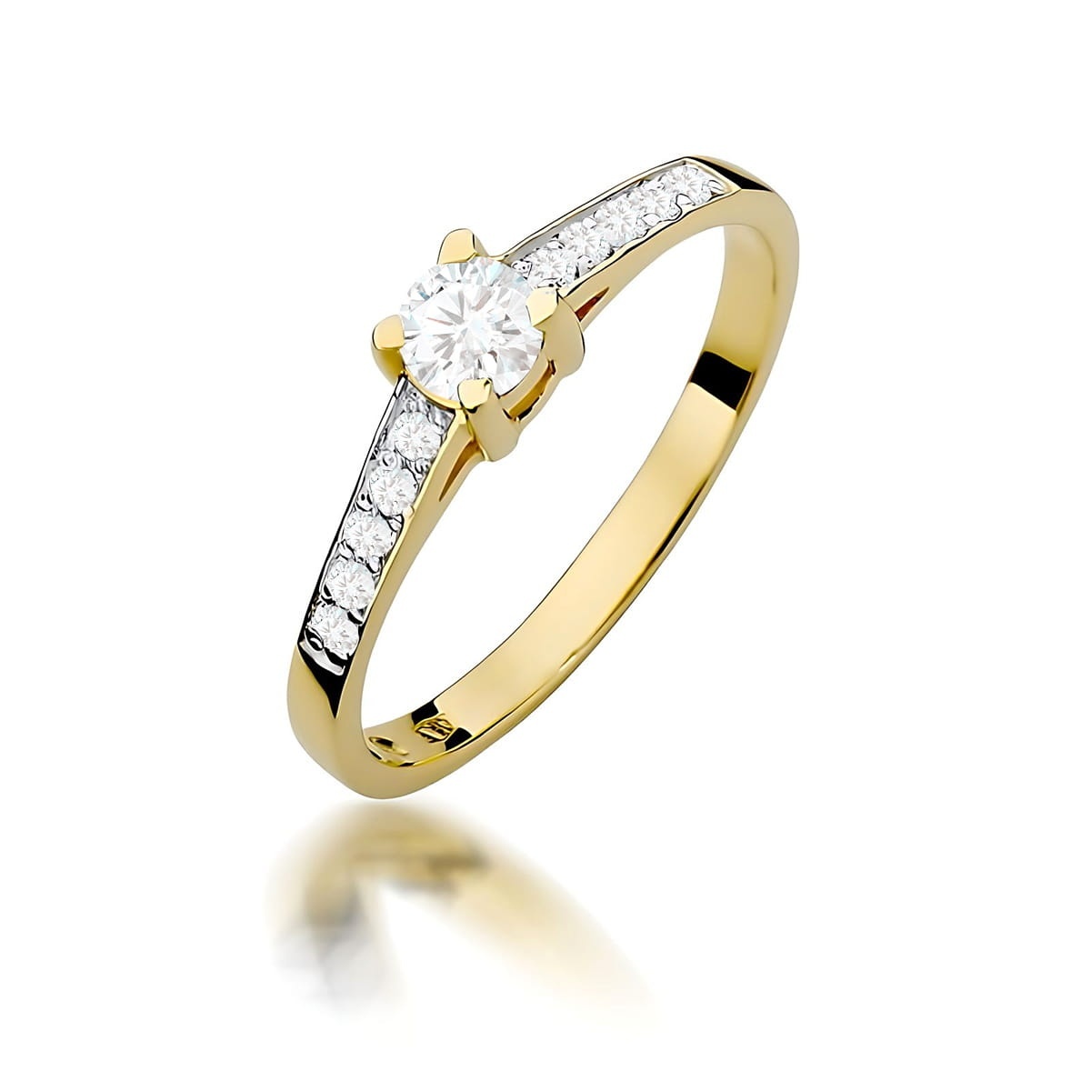 Inel Aur 9K cu Diamante de Laborator 0.45 ct