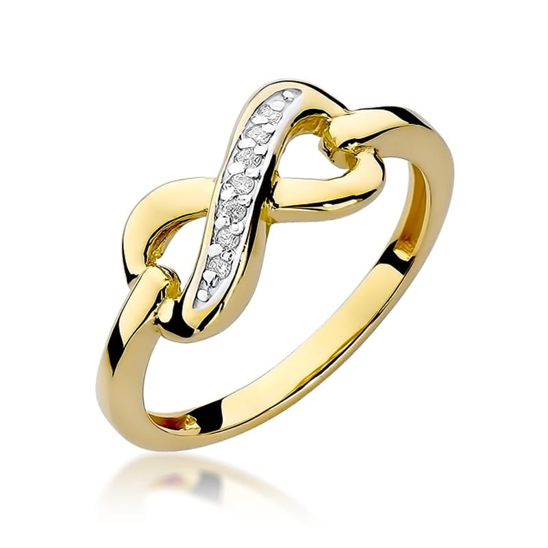 Inel Aur 9K cu Diamante Naturale 0.04 ct