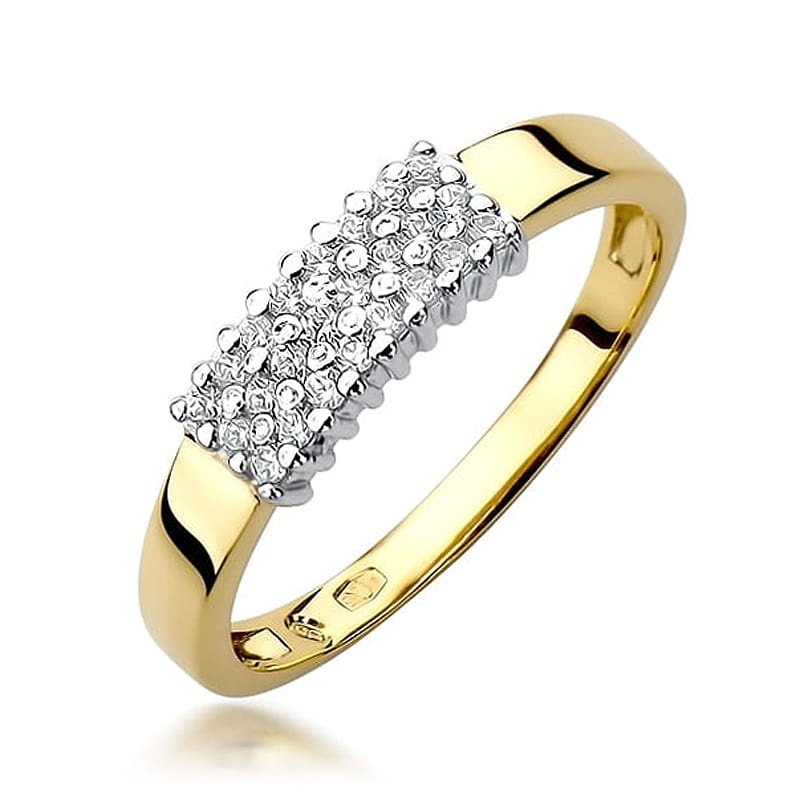 Inel Aur 9K cu Diamante Naturale 0.21 ct