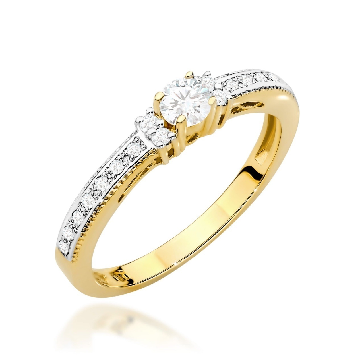 Inel Aur 9K cu Diamante Naturale 0.23 ct