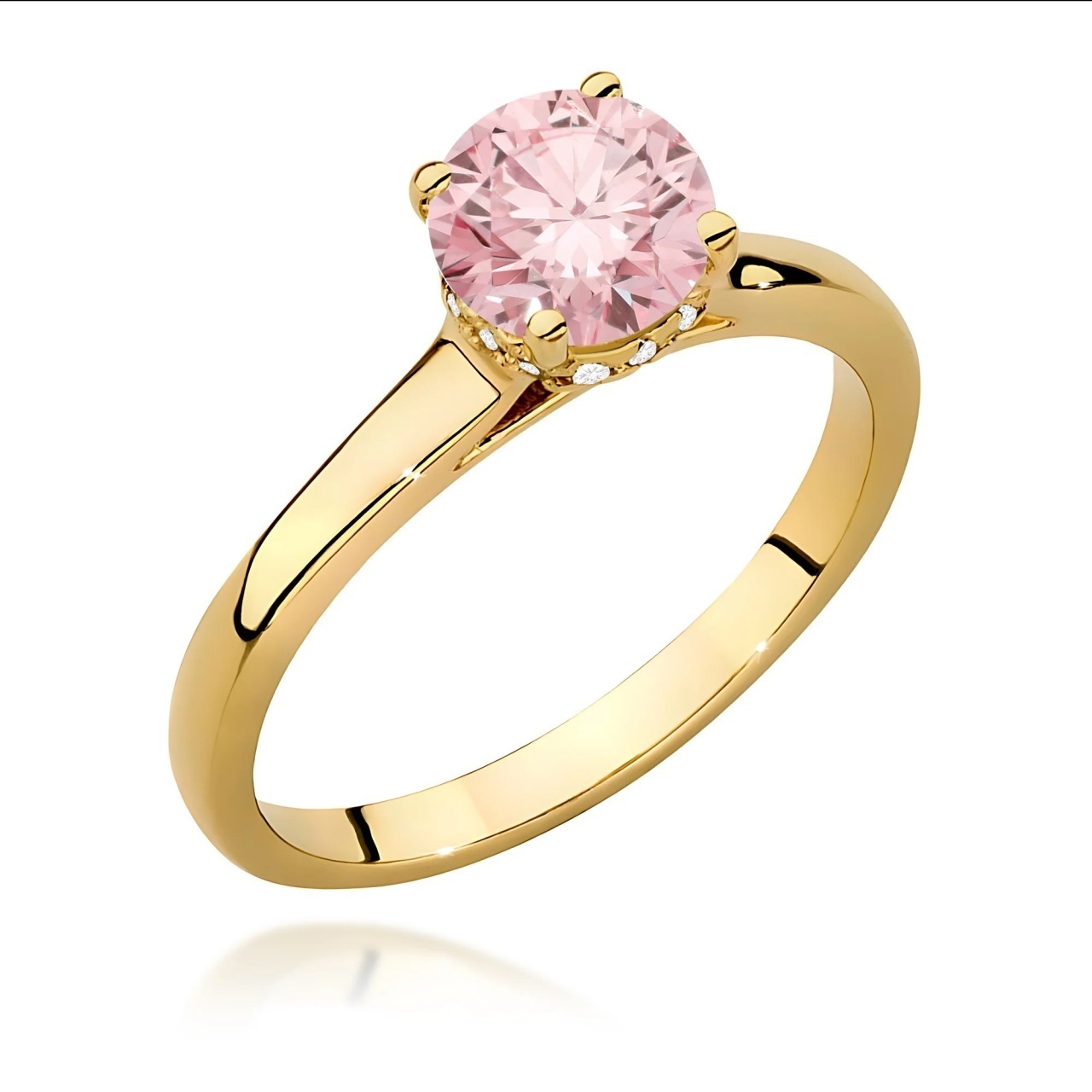 Inel Aur 9K cu Diamante Roz de Laborator 1.07 ct