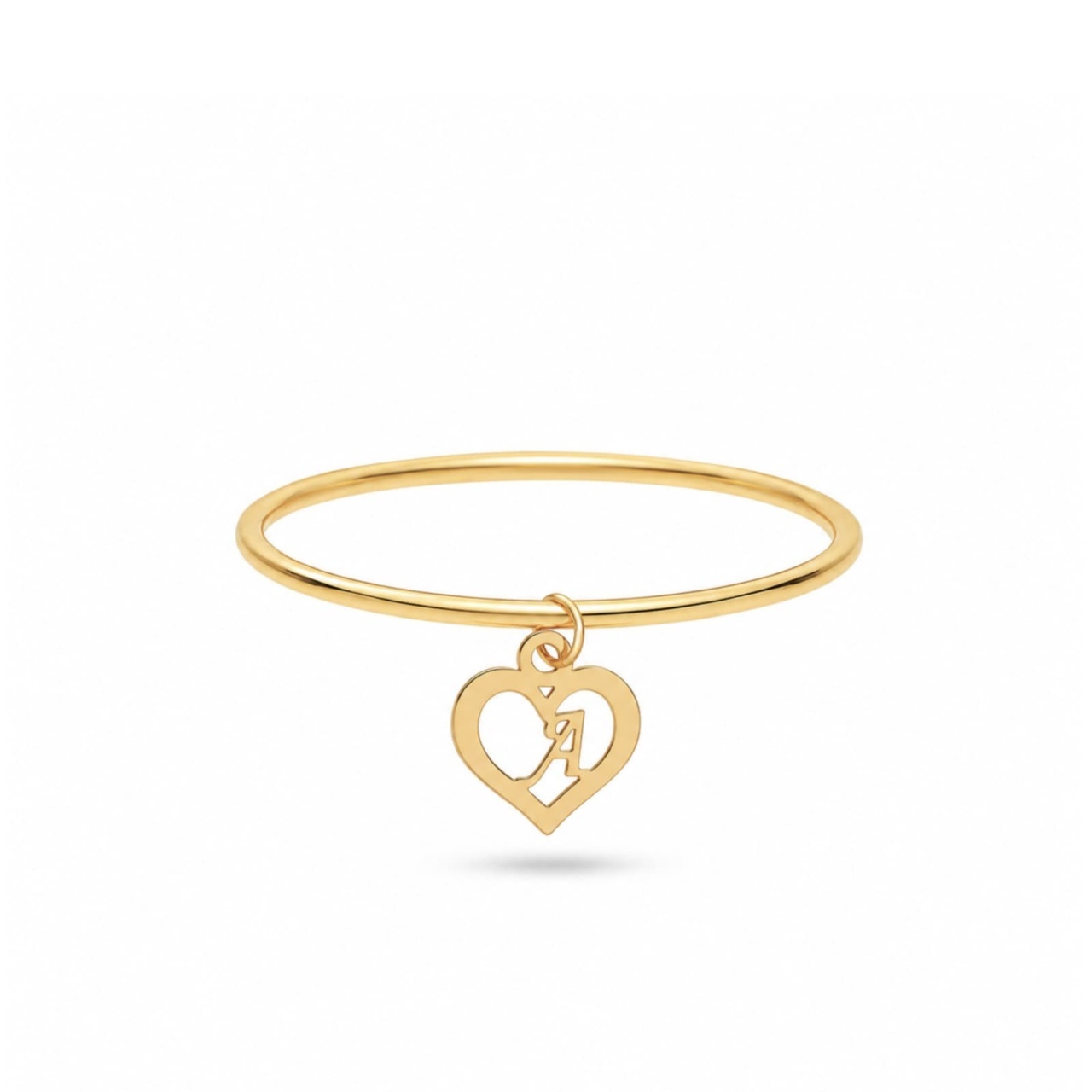 Inel Heart cu inițială AUR 14K
