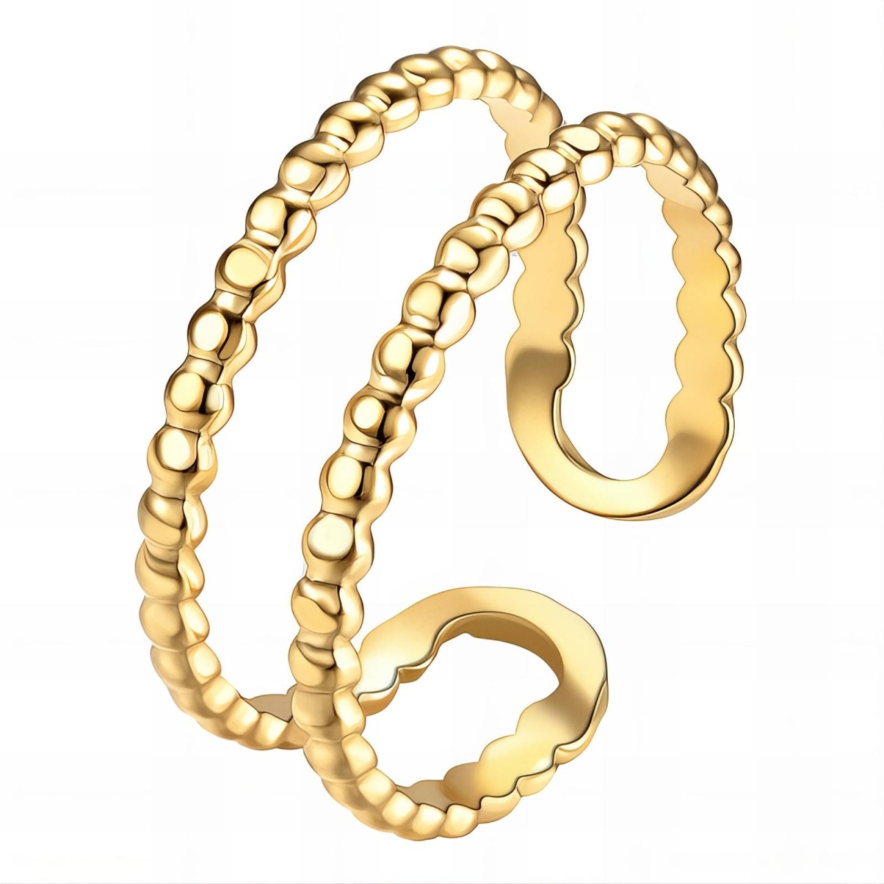Inel reglabil Beyond din Inox placat cu AUR 18K