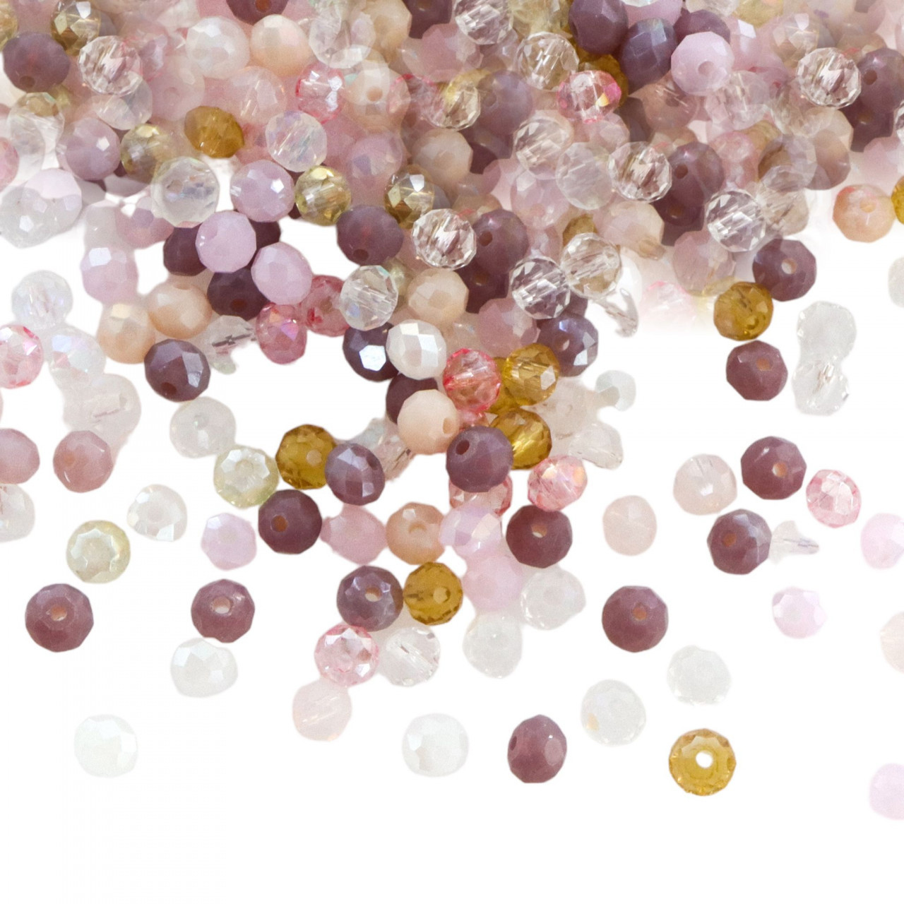 Mix Pastel cristale rondele 4mm multicolor pastel ~ aprox 410 buc