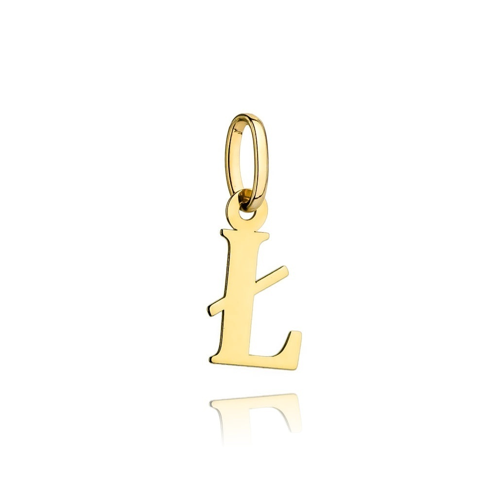 Pandantiv Aur 14K Litera Ł - Eleganță Personalizată