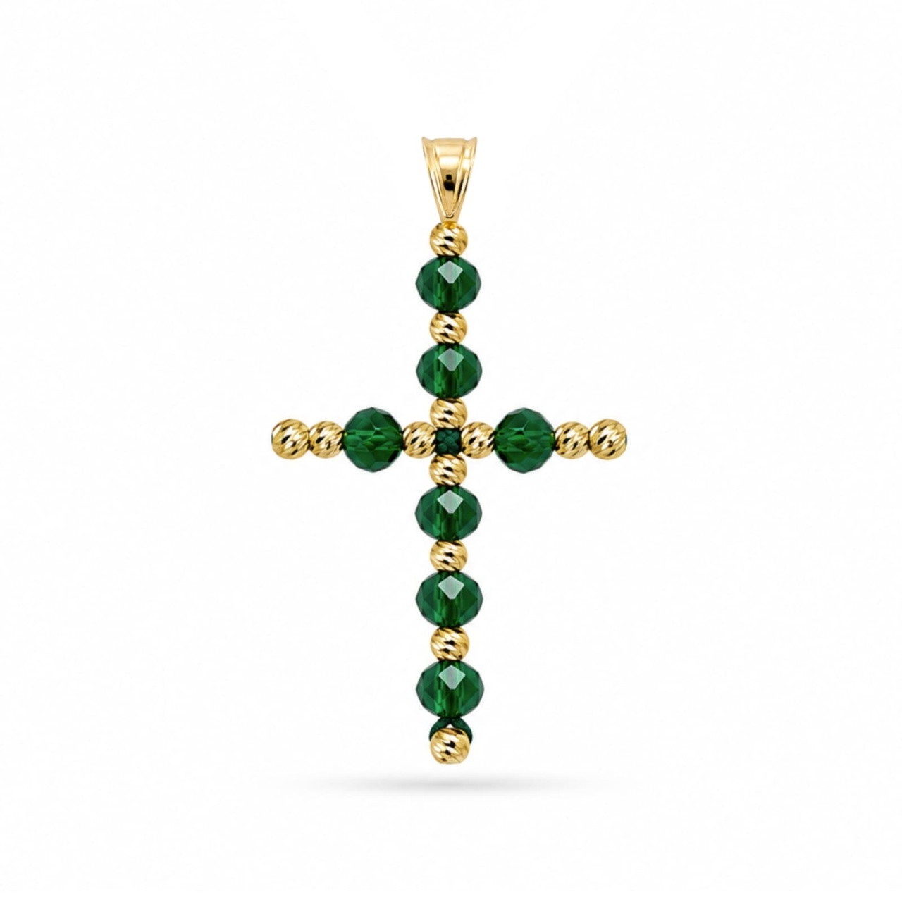 Pandantiv Cruce Emerald din AUR 14K
