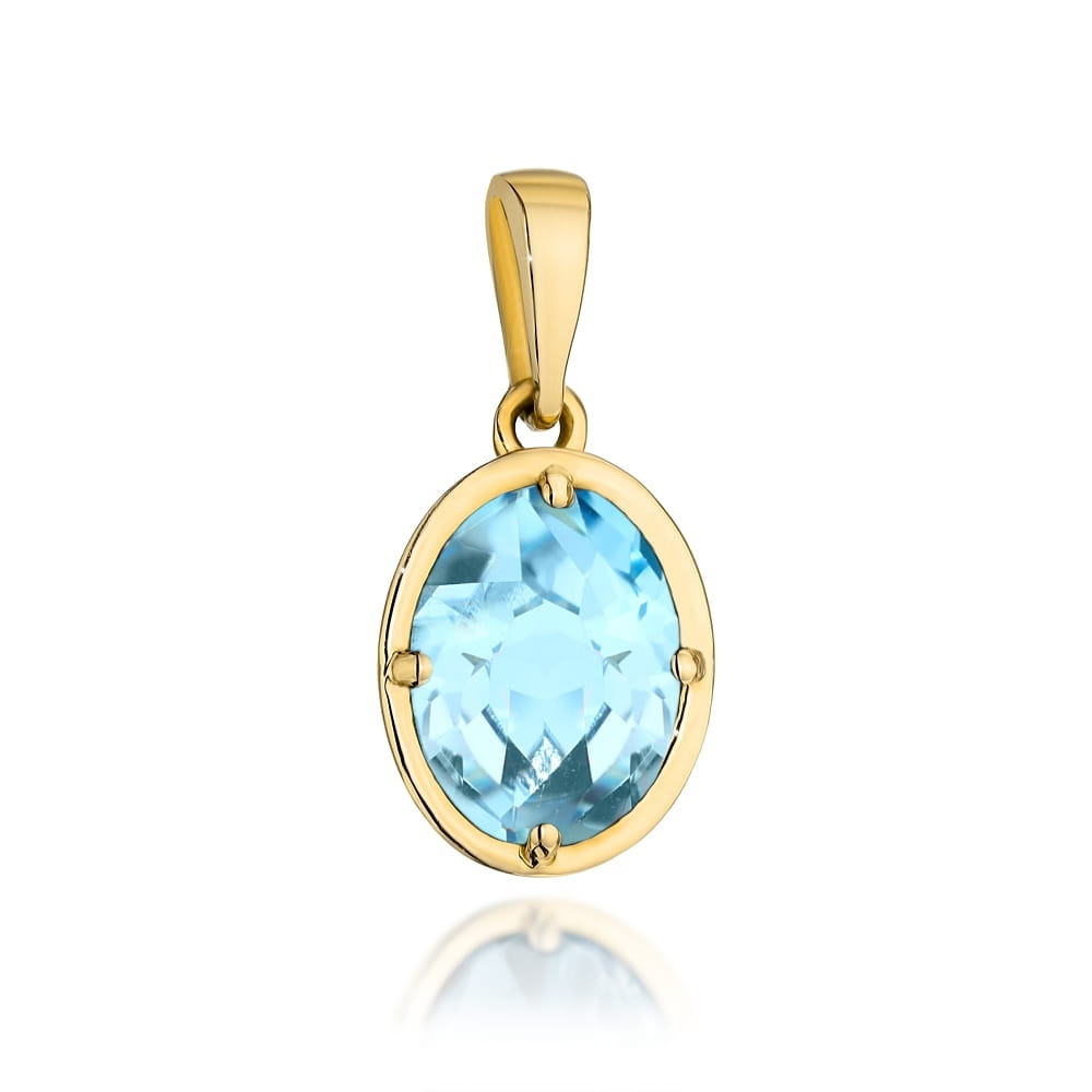 Pandantiv din aur din colectia "PIATRA COLORATA" - topaz oval