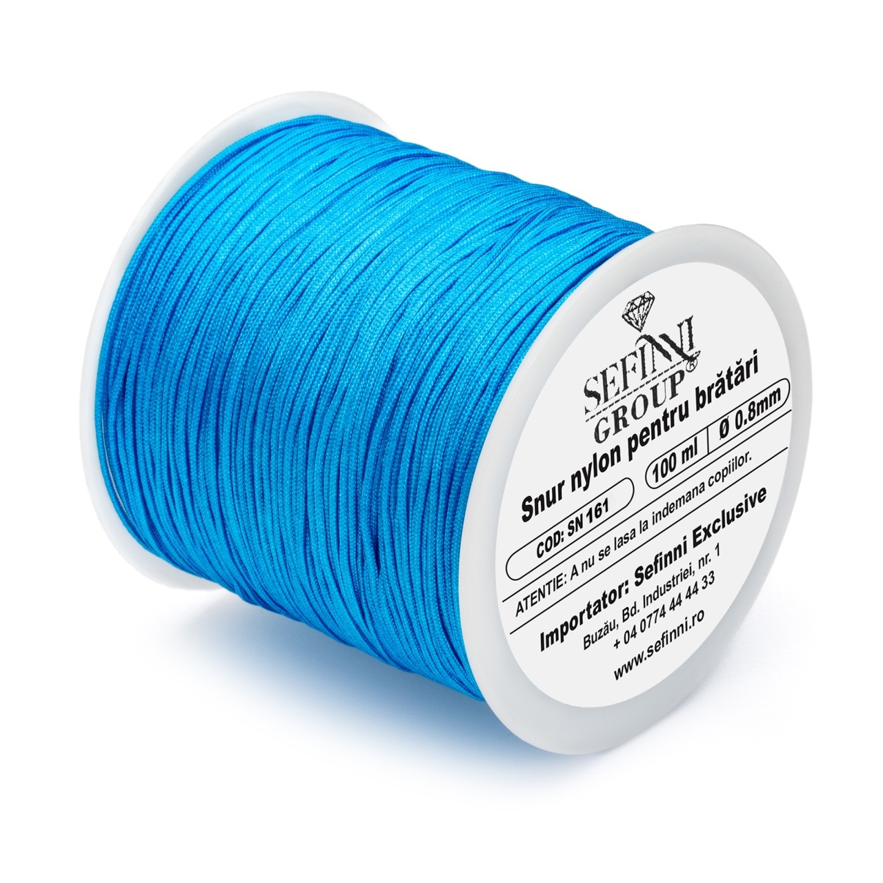 Rola snur 100m x 0.8mm - albastru teal