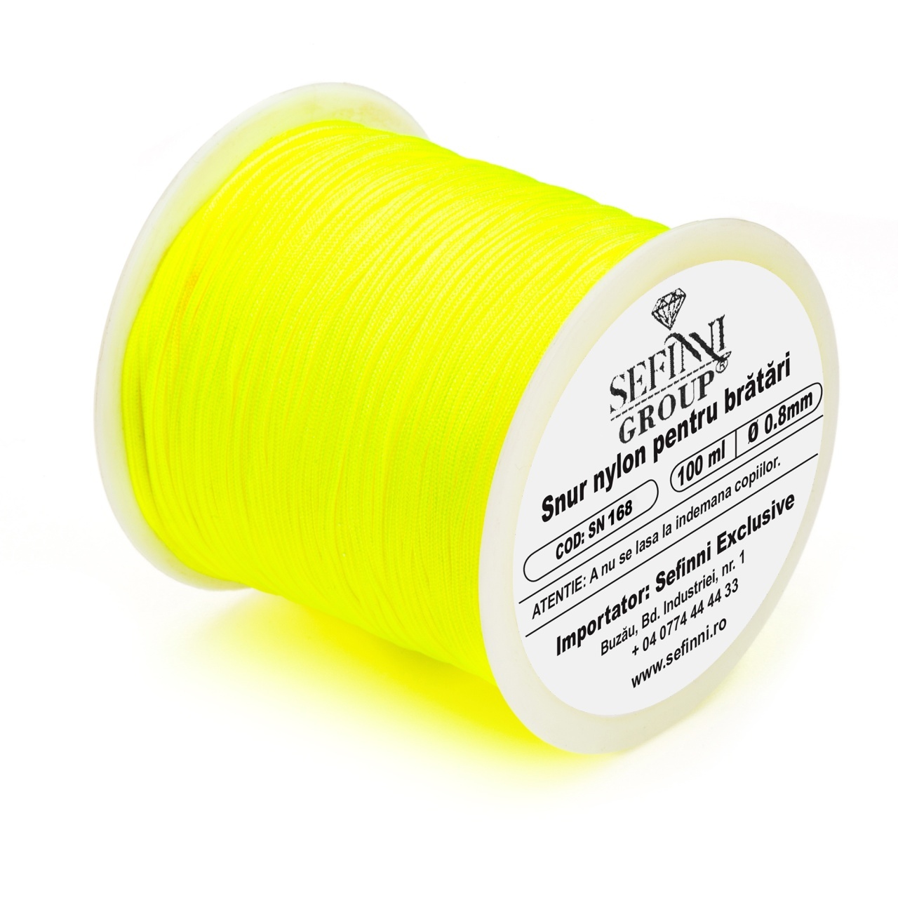 Rola snur 100m x 0.8mm - galben neon