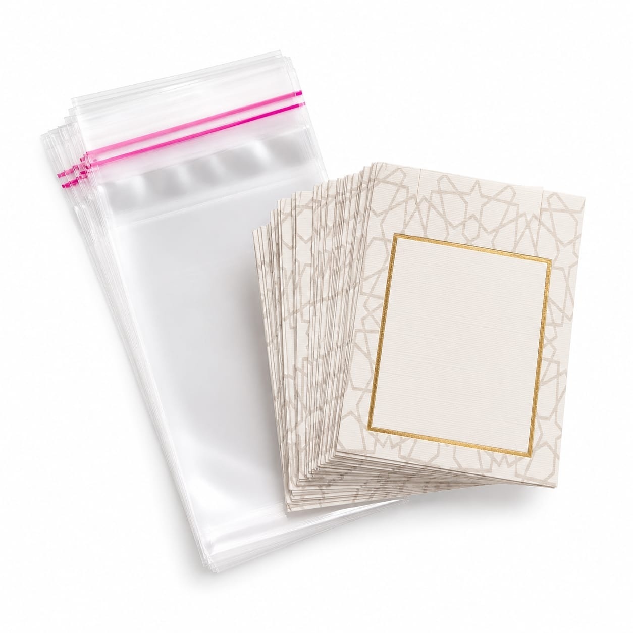 Set 30 ambalaje de colier carton + folie 7x5cm