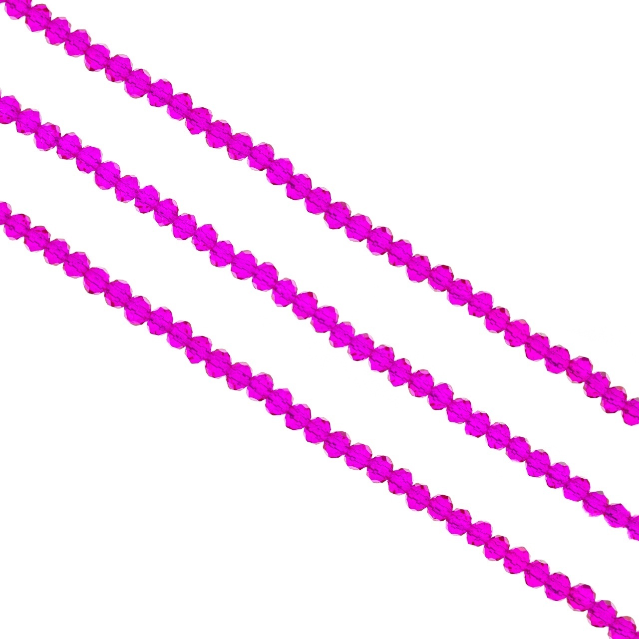 Șirag cristale rondele 3mm - Fucsia transparent