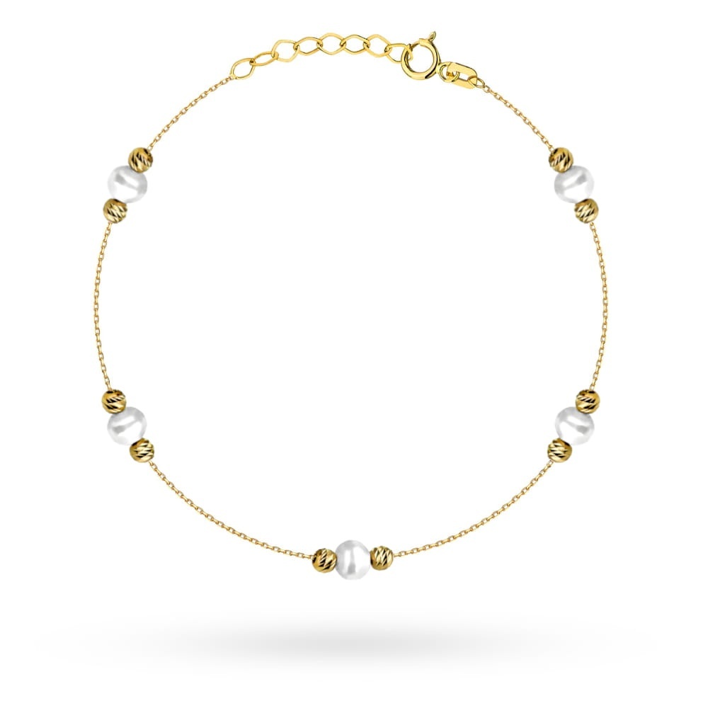 Bratara Aur 14k cu Bilute si Perle