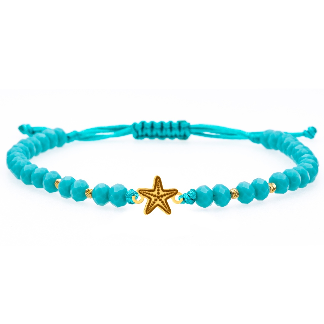Bratara cu cristale si steluta de mare din Aur 14k