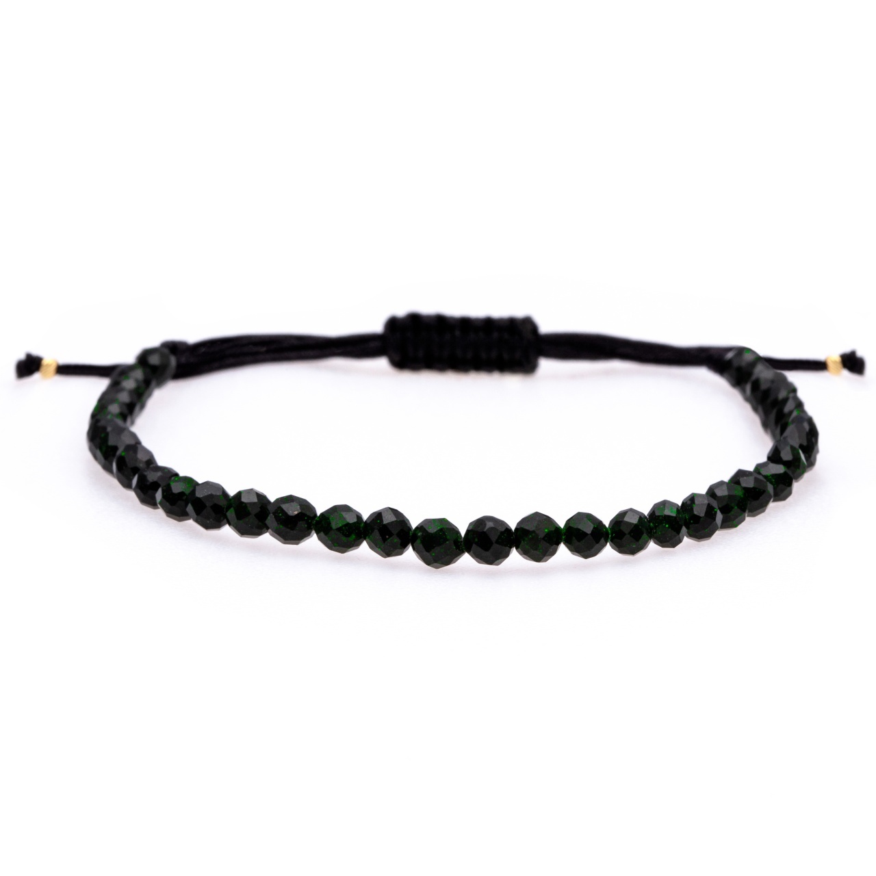 Brățara cu snur reglabil si Green Goldstone