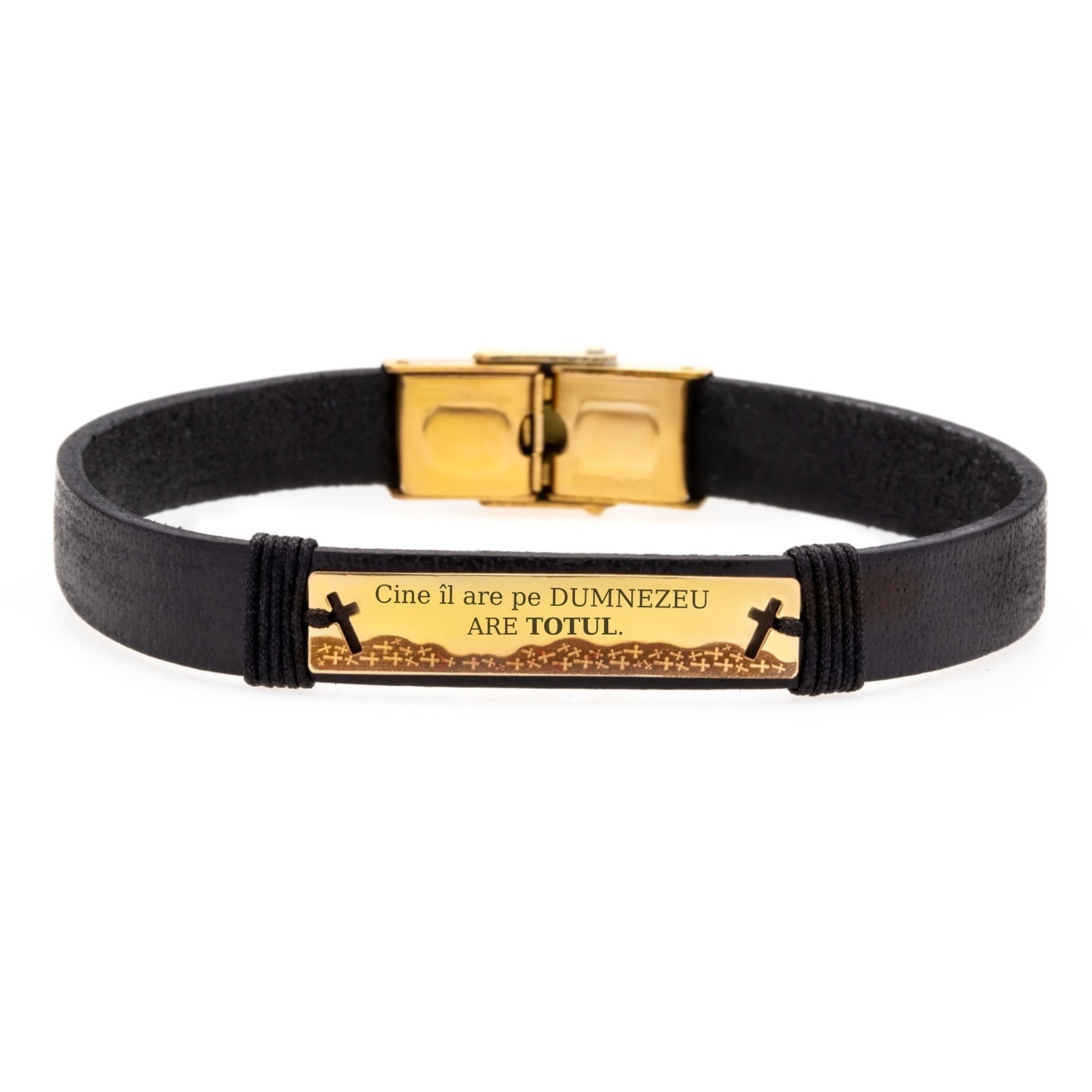 Bratara Divine din Aur 14K si Piele Naturală