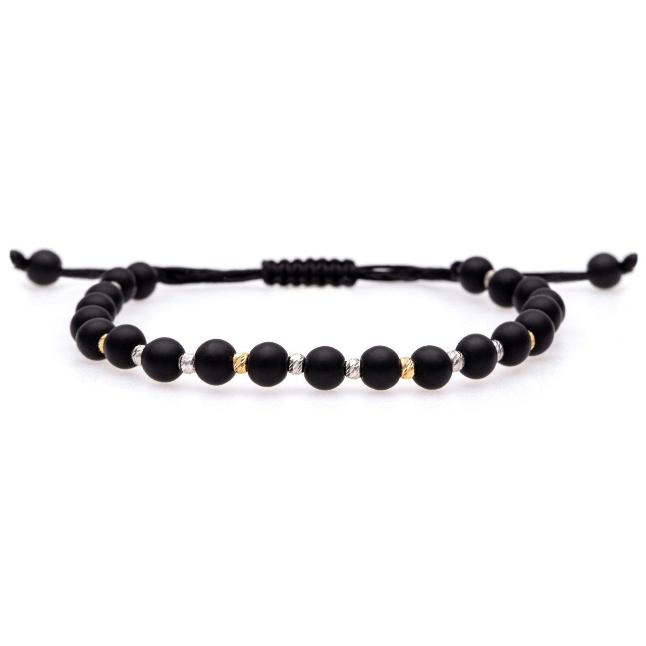 Bratara Onix Silver&Gold cu bile din aur si argint