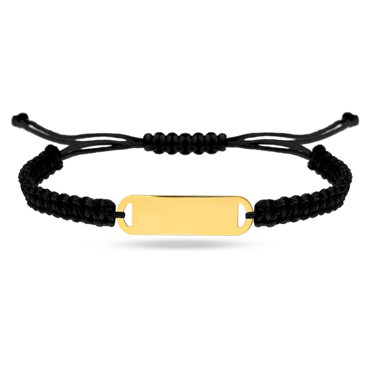 Bratara snur si placuta mini personalizabila din aur 14K