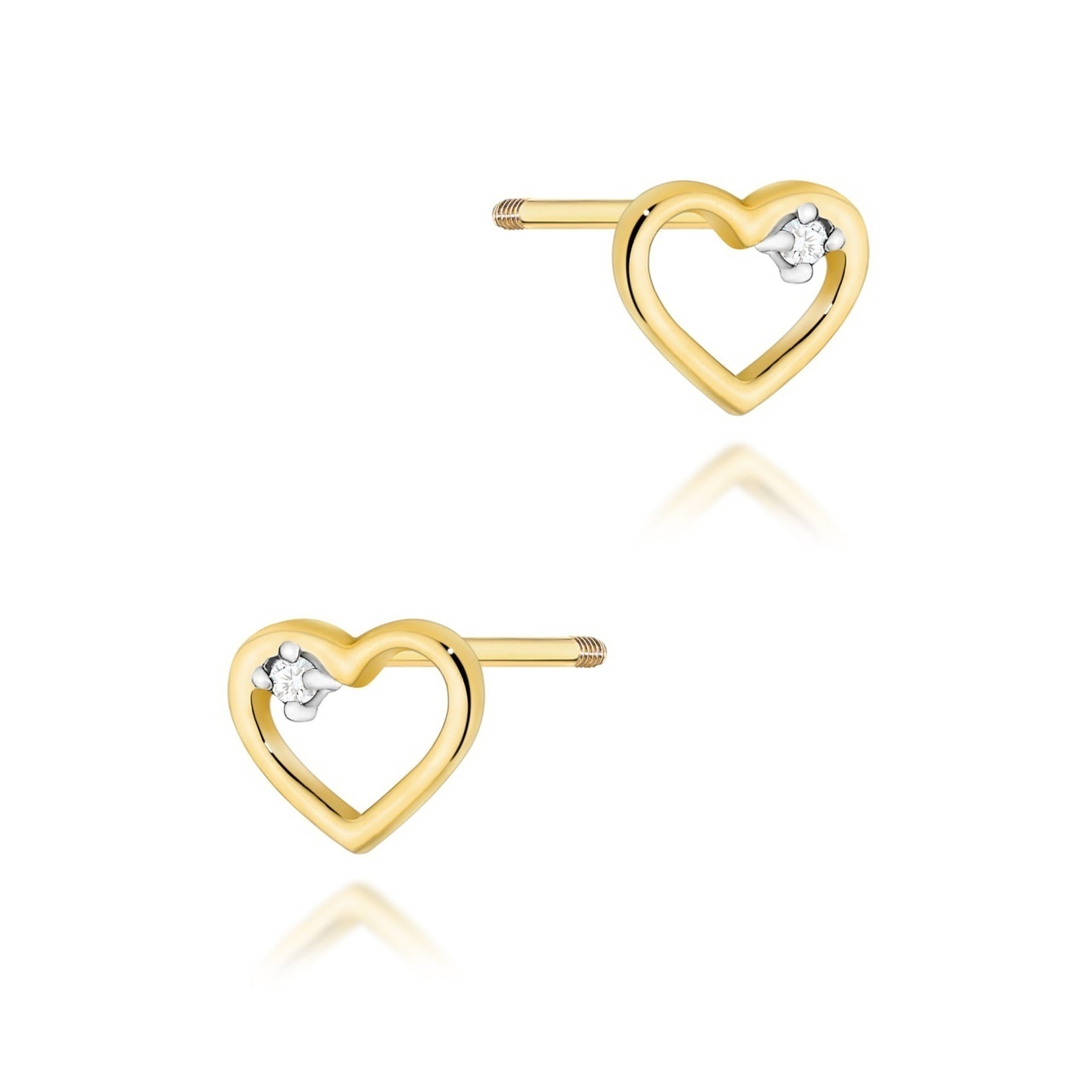 Cercei Aur 14K cu Diamante Naturale 0.01 ct Filet cu Protectie