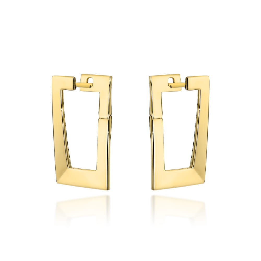 Cercei Aur 14K Eleganți Dreptunghiulari Mici