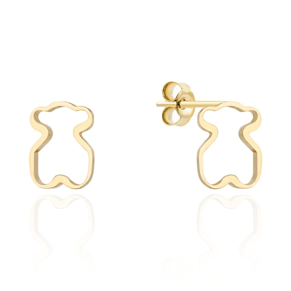 Cercei Aur Galben Contur Ursulet 14K