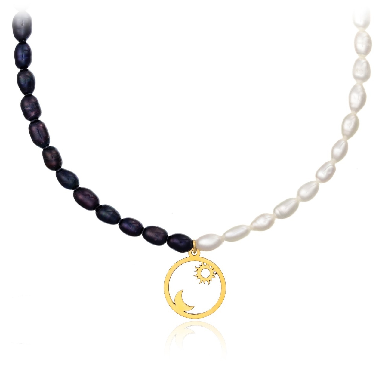 Colier Day & Night din AUR 14K si Perle de Cultura