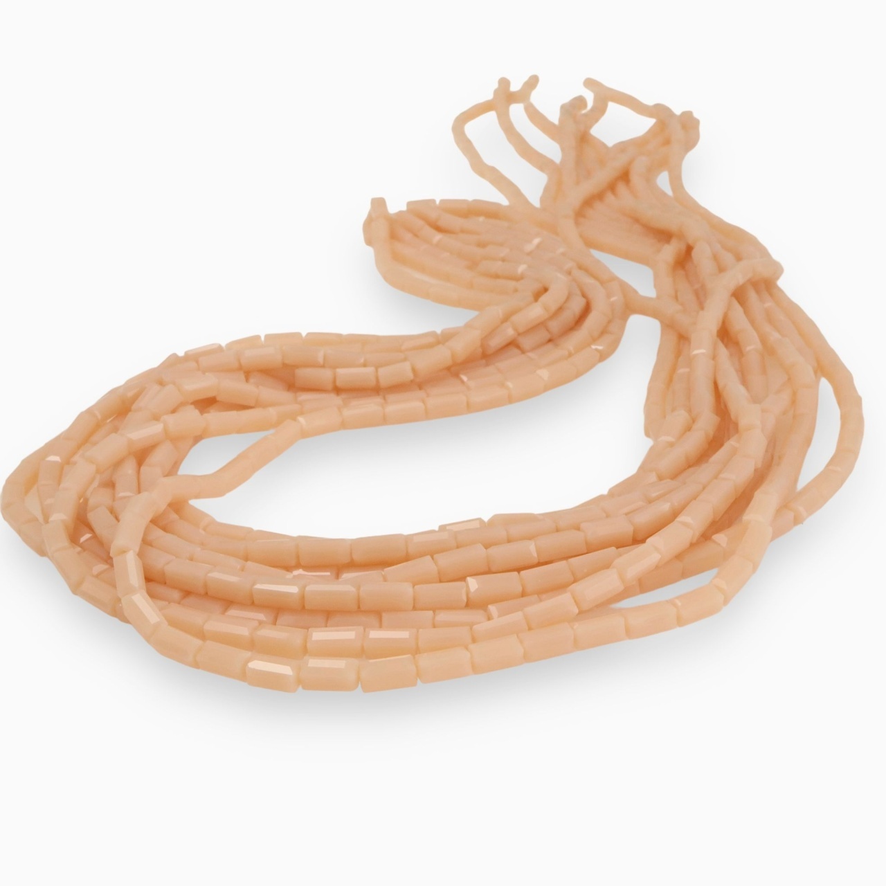 Cristale dreptunghiulare 3x6 mm - șirag aprox 80 buc, culoare bej