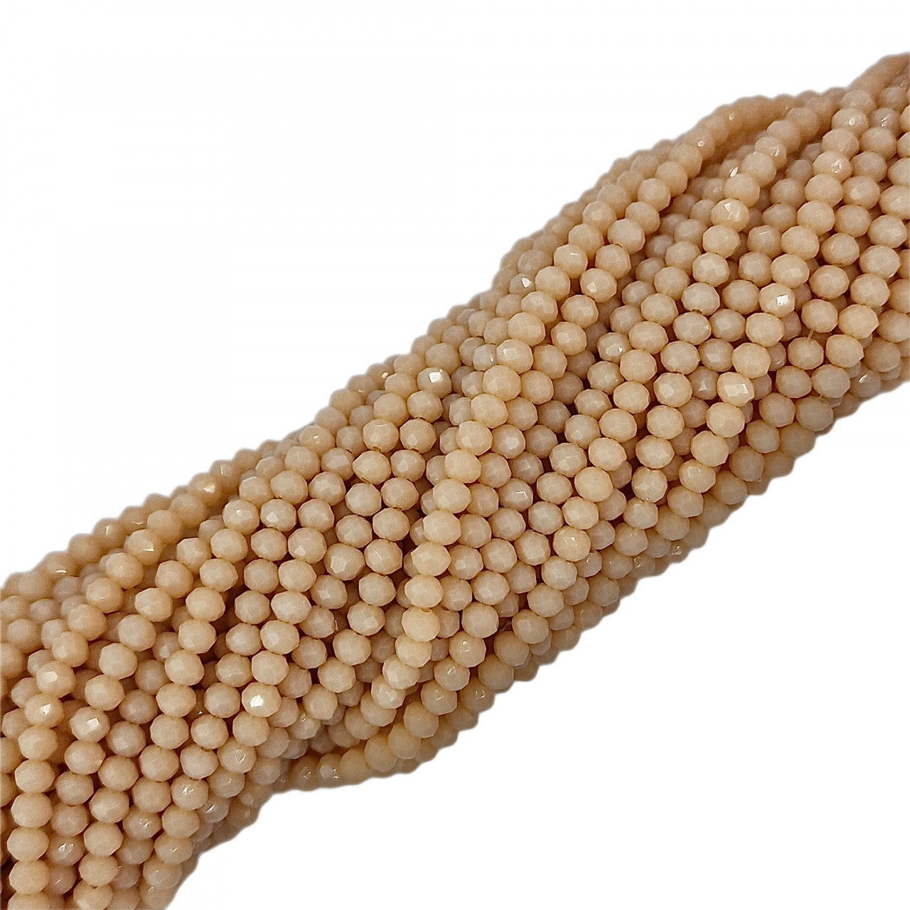 Cristale rondele fațetate de 4 mm - șirag aprox 130 bucăți - beige desert rose