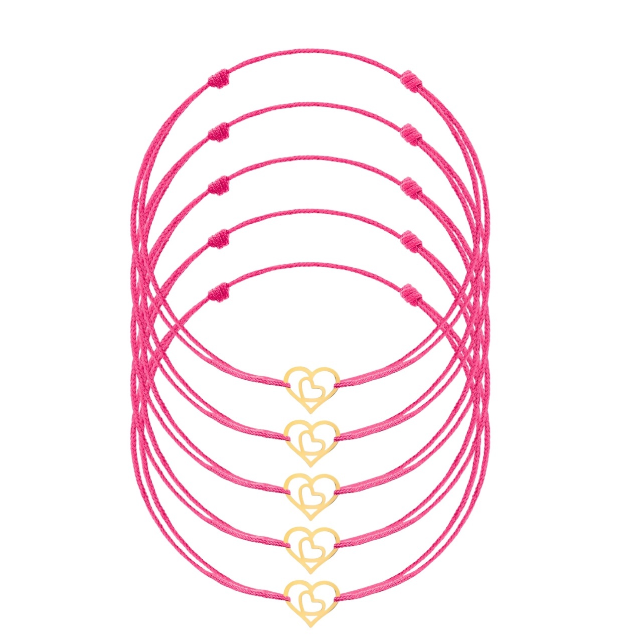 Engros Lot 5 brățări Inimioară Hope Clasic Collection din Aur 14K