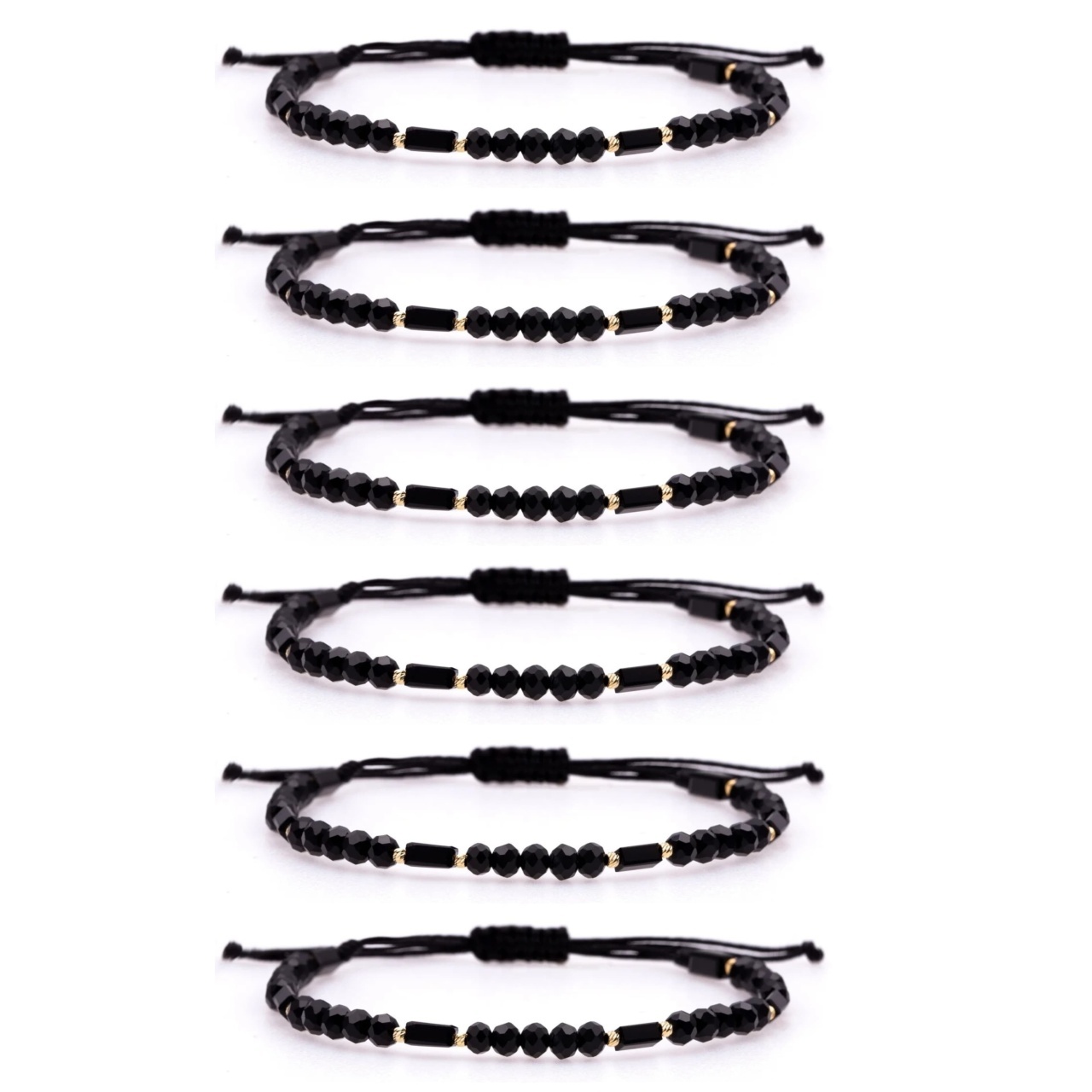 Engross Pachet 5 brățări Only Black cu 10 bile din aur 14k