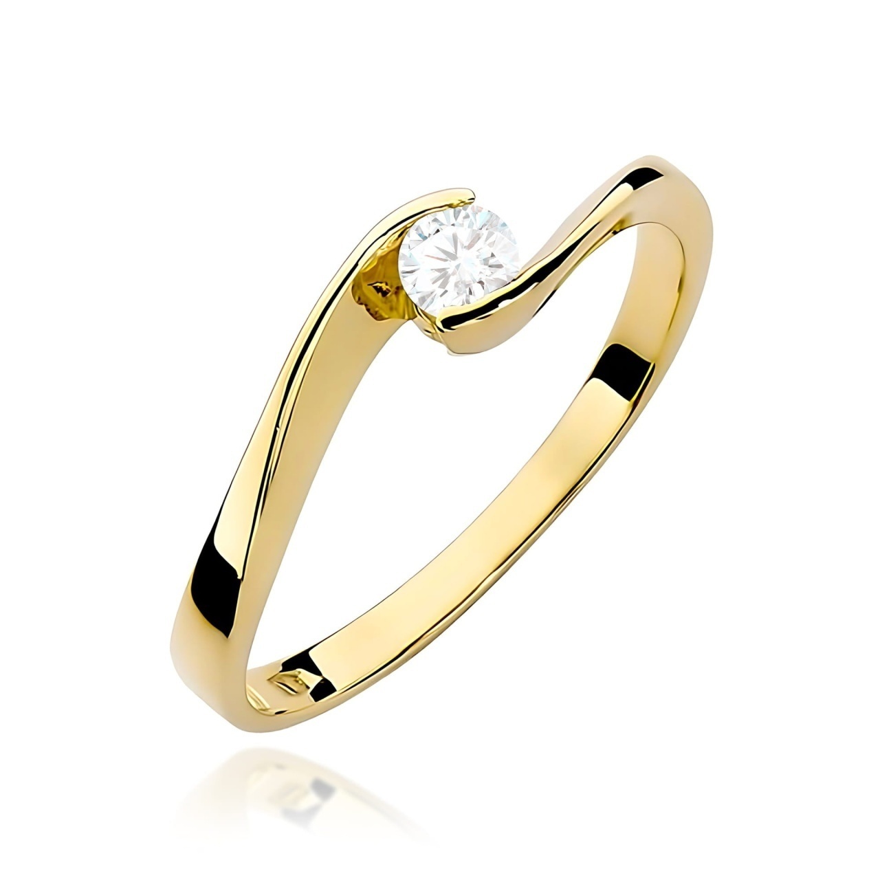 Inel Aur 14K cu Diamant de Laborator 0.13 ct