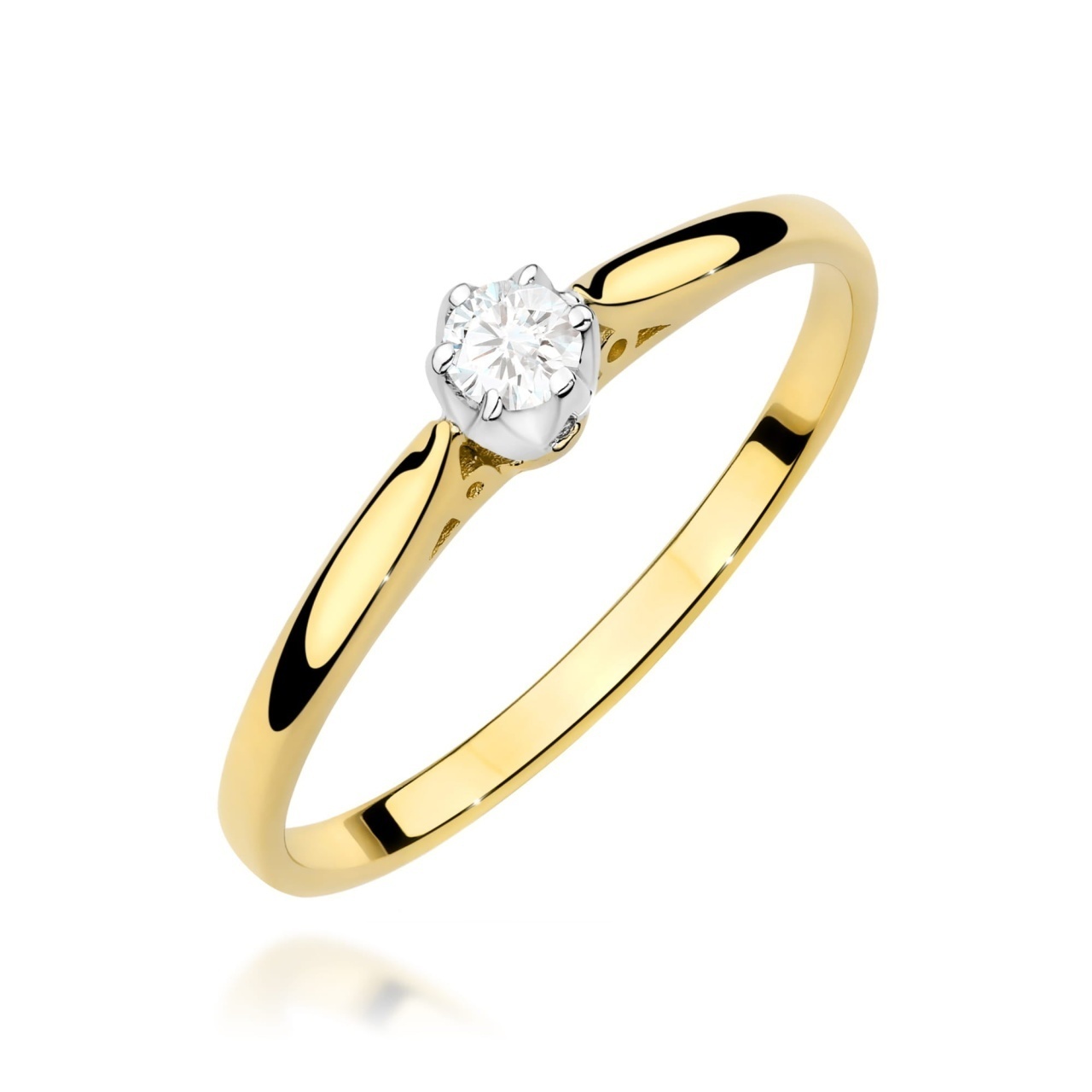 Inel Aur 14K cu Diamant Natural 0.10 ct