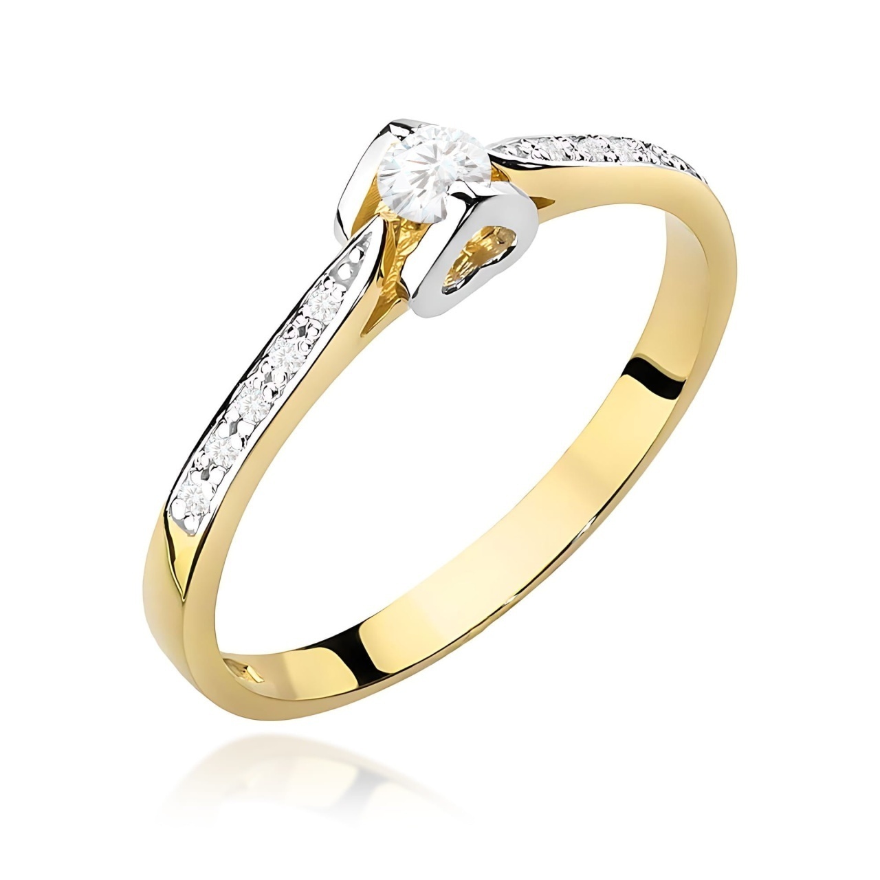Inel Aur 14K cu Diamante de Laborator 0.15 ct