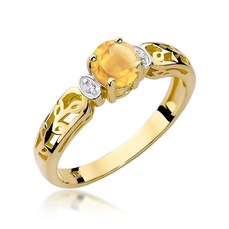 Inel Aur 9K cu Citrin 0.50 ct