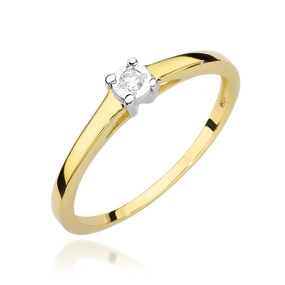 Inel Aur 9K cu Diamant Natural 0.03 ct