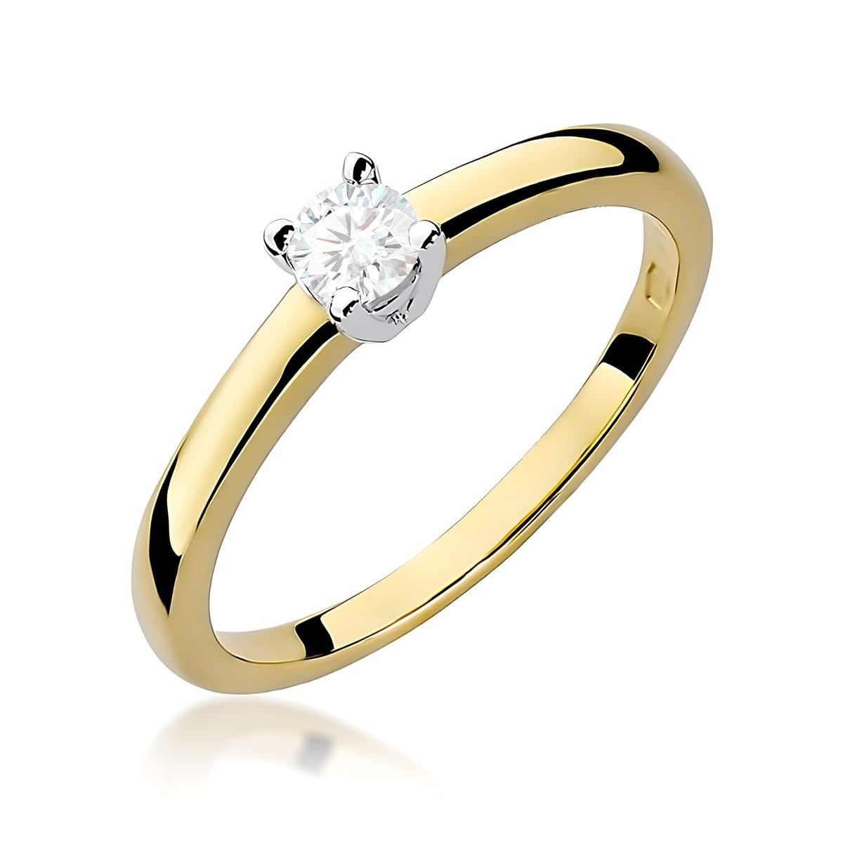 Inel Aur 9K cu Diamant Natural 0.15 ct