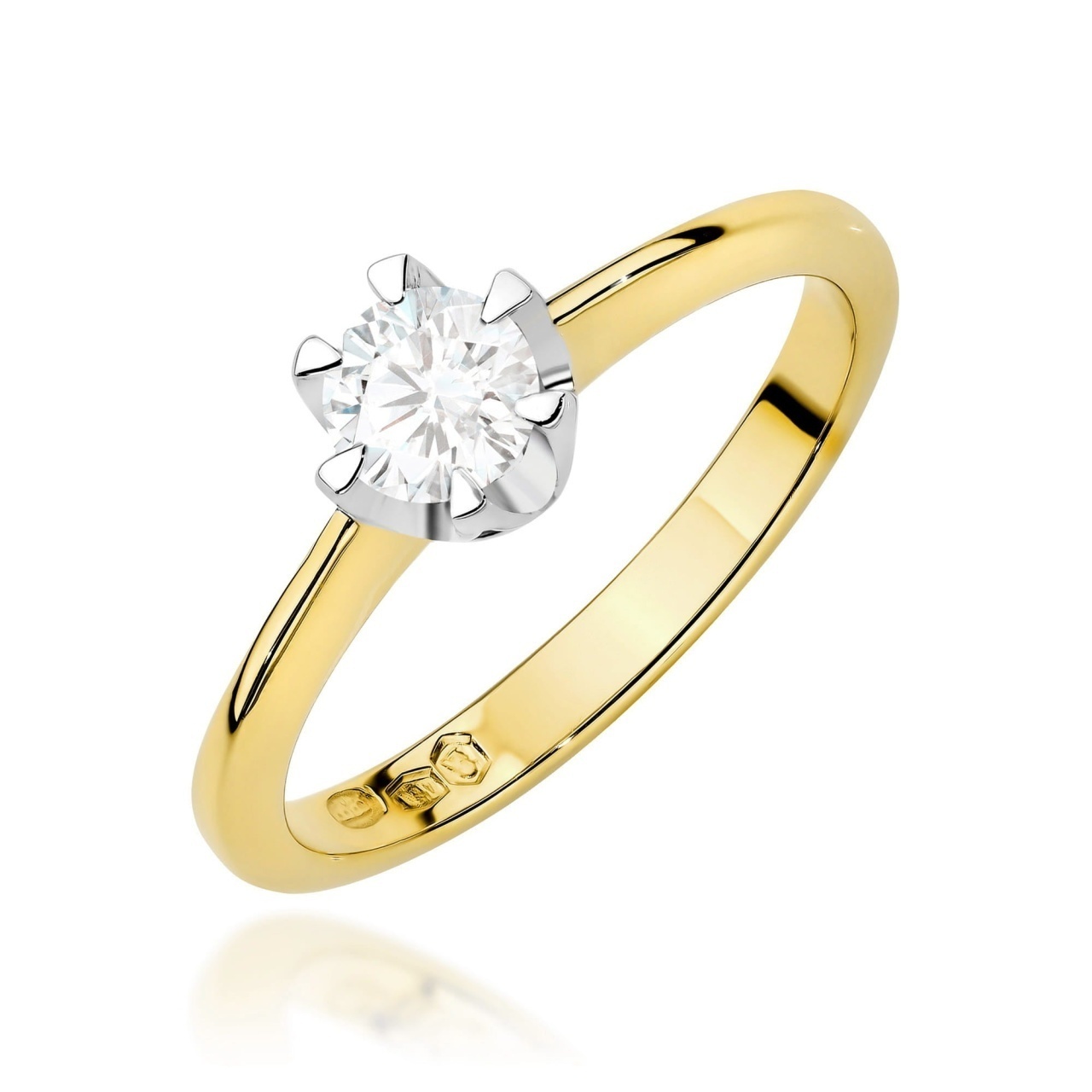 Inel Aur 9K cu Diamant Natural 0.70 ct