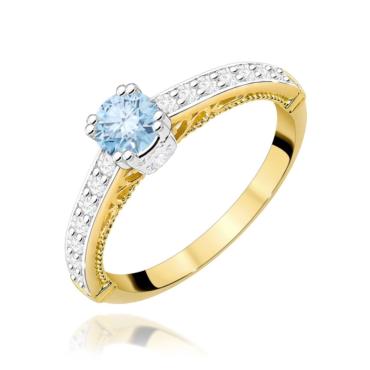 Inel Aur 9K cu Diamante de Laborator 0.56 ct