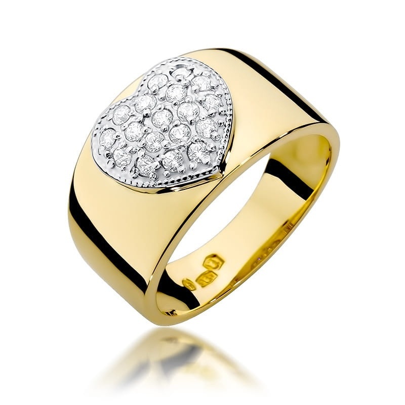 Inel Aur 9K cu Diamante Naturale 0.26 ct