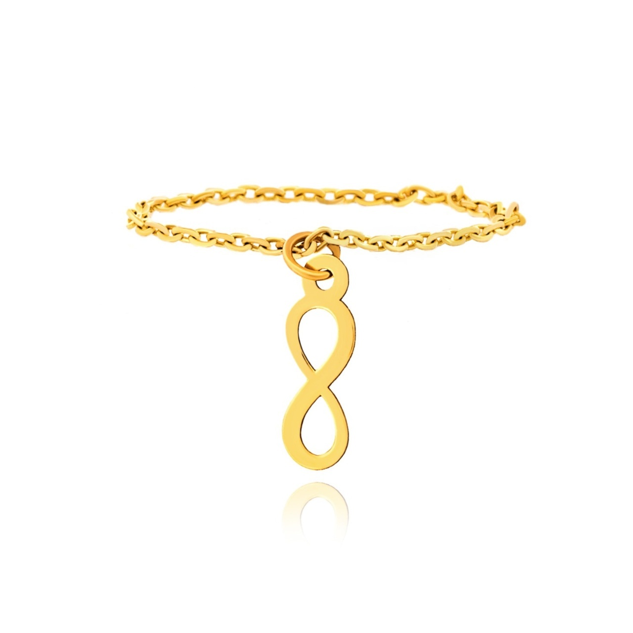 Inel Chain din AUR 14K cu charm infinit