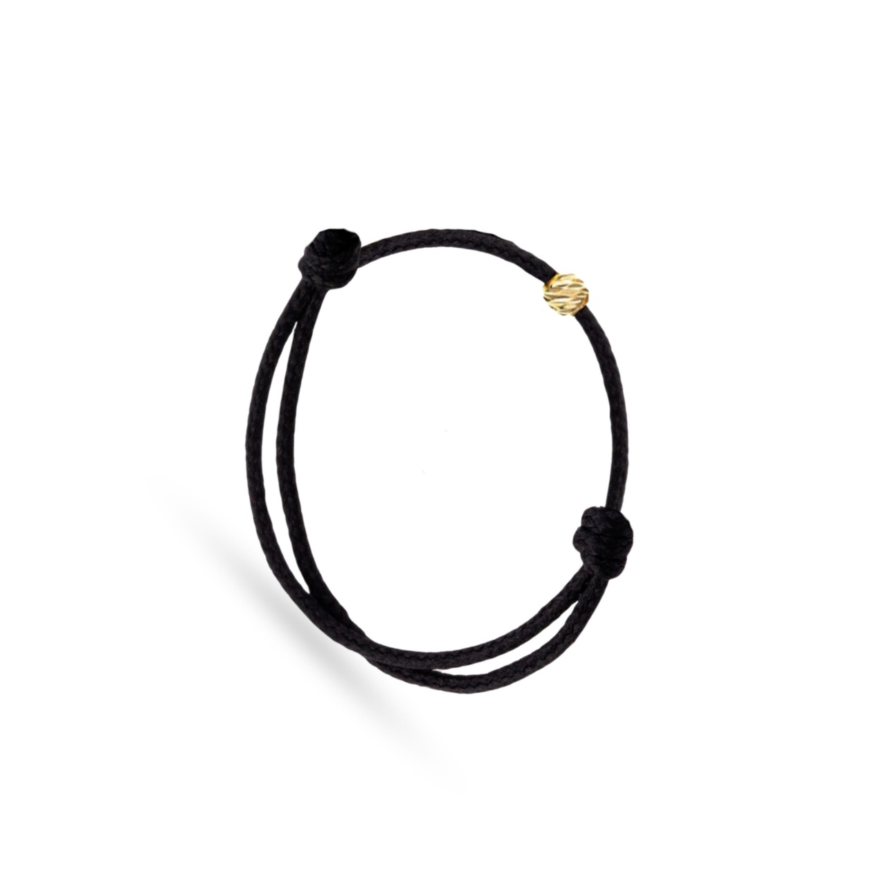 Inel Simply cu snur reglabil si biluta 2mm din aur 14k