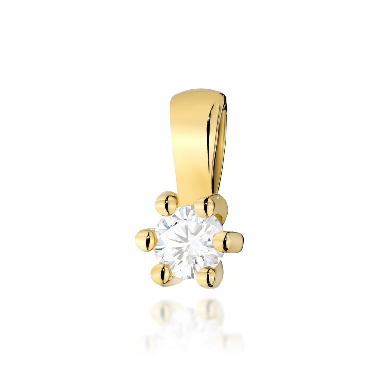 Pandantiv Aur 14K cu Diamant Natural 0.10 ct