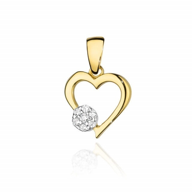 Pandantiv Aur 14K cu Diamante Naturale 0.08 ct