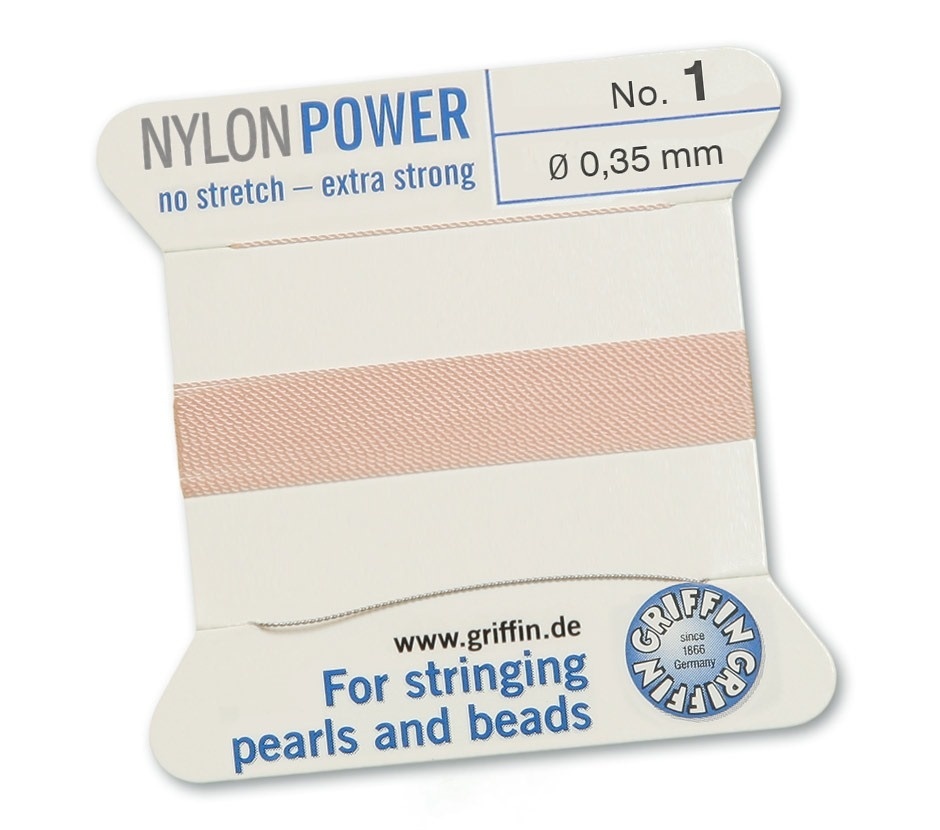 Ata pentru insirat Nylon Power 0.35mm - cu ac atasat - nude