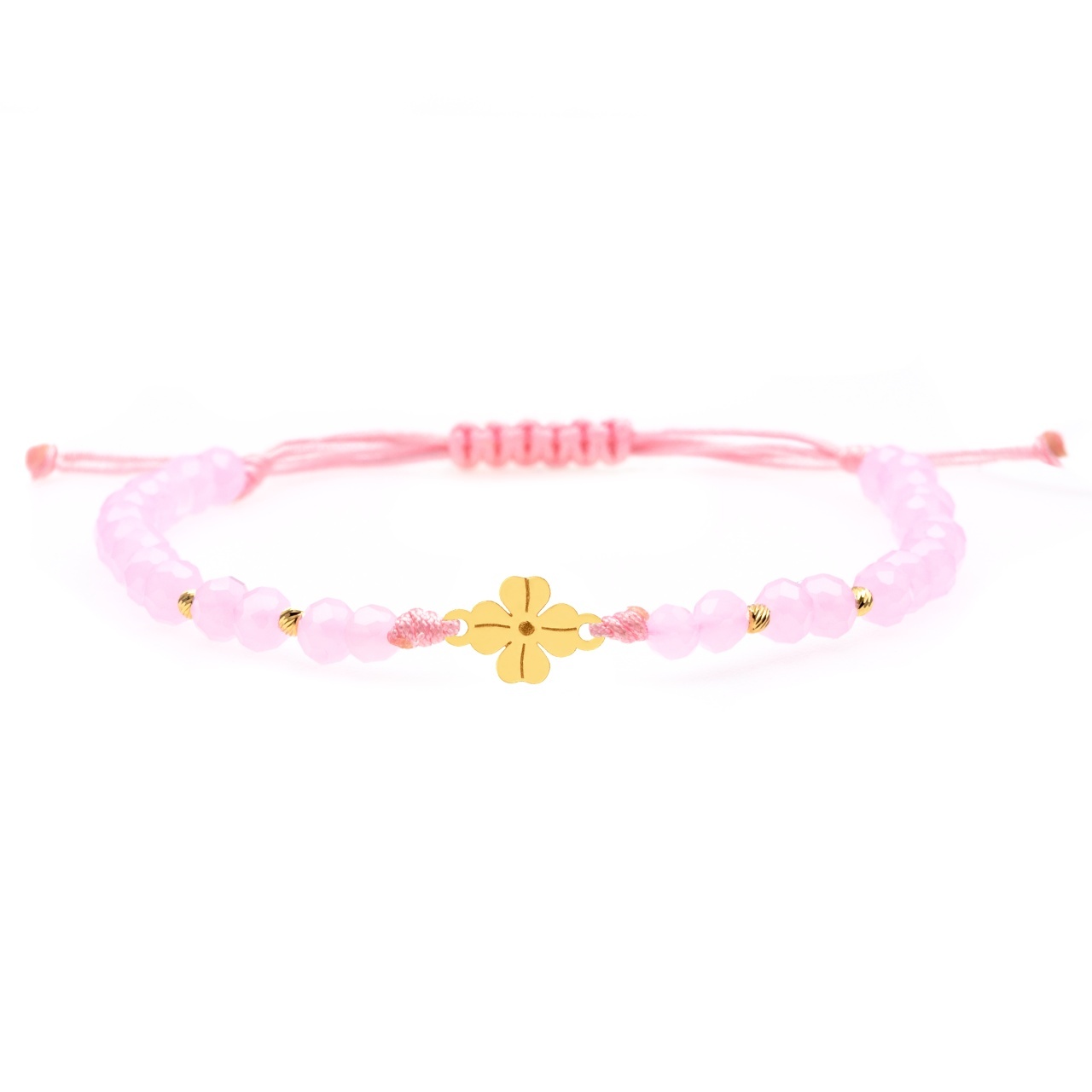 Bratara cu cristale si floare din Aur 14k