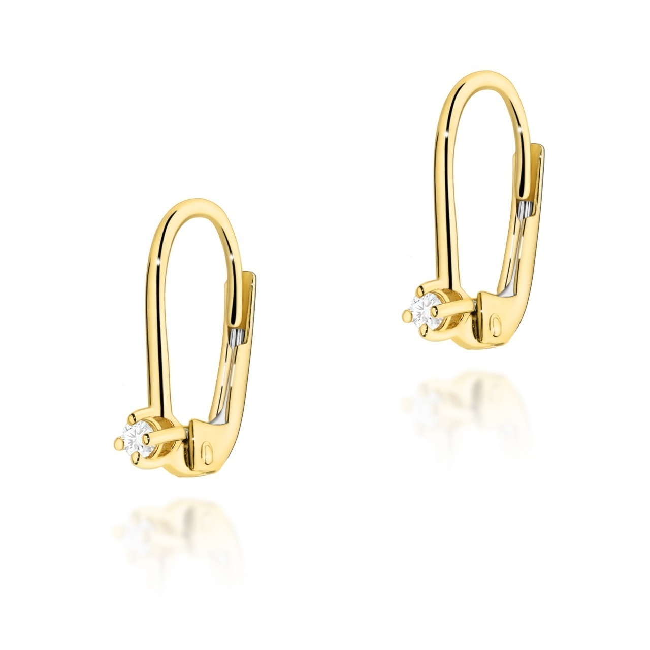 Cercei Aur 14K cu Diamant Natural 0.04 ct
